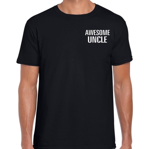 Awesome uncle / geweldige oom cadeau t-shirt zwart op borst voor heren L -