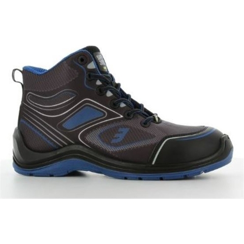 Safety Jogger Flow Mid S1P | Zwart/Blauw | Maat 43 - 5401033491752