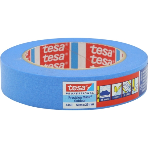 Tesa Precisie afplaktape | glad | blauw | lengte 50 m | breedte 38 mm | wiel | 4 stuks - 04440-00003-00 04440-00003-00