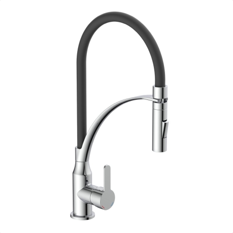 EISL CARNEO ééngreepsmengkraan keuken | choom-zwart met soft-touch uitloop - NI183CARCRB NI183CARCRB