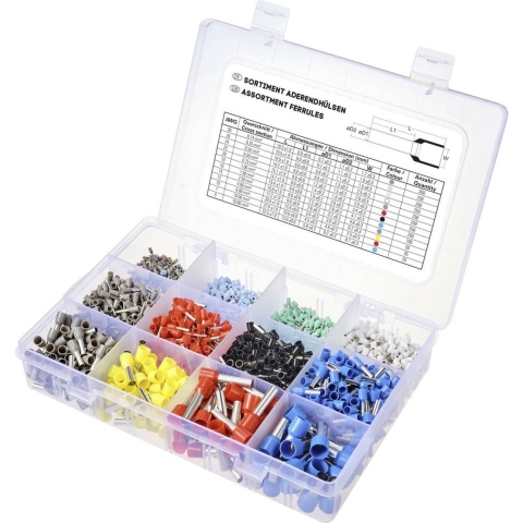 TRU COMPONENTS TC-11991828 Assortiment adereindhulzen 0.14 mm², 0.25 mm², 0.34 mm², 0.5 mm², 0.75 mm², 1 mm², 1.5 mm², 2.5 mm², 4 mm², 6 mm², 10. mm², 16 mm²