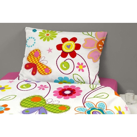 vlinders en bloemen dekbedovertrek, 140 x 200/220 cm