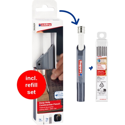 Edding DIY Baumarker Graphit 4-8880-8881 Diepmarker Grijs, Wit 1 set(s)