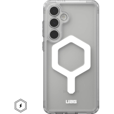 Urban Armor Gear Plyo Pro Backcover Samsung Galaxy S24 FE Transparant, Wit Inductieve lading, MagSafe compatible, Stootbestendig