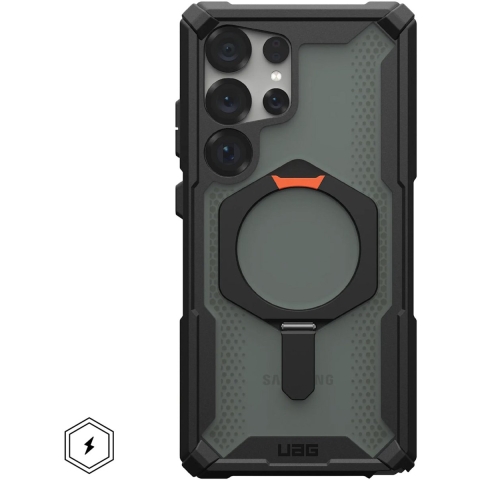 Urban Armor Gear Plasma XTE Outdoor telefoonhoes Samsung Galaxy S25 Ultra Zwart, Oranje Inductieve lading, Met standfunctie, Stootbestendig