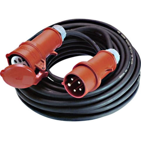 Bachmann 0165793 Stroom Verlengkabel 16 A Zwart 10.00 m H07RN-F 5G 2,5 mm² Geschikt voor buiten