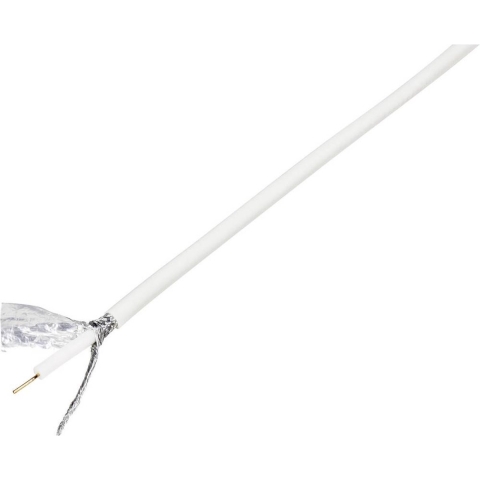TRU COMPONENTS 1567364 Coaxkabel Buitendiameter: 6.60 mm RG6 /U 75 Ω 120 dB Wit 100 m