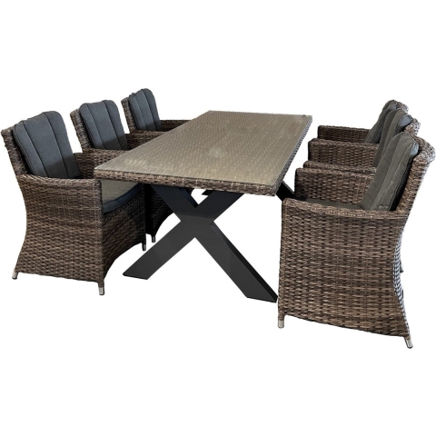 Diningset San Vito Bari Brown - Oosterik home