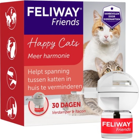 Feliway Friends - Startset - 1 Verdamper met 1 Vulling - 48 ml - Anti-conflict voor Katten