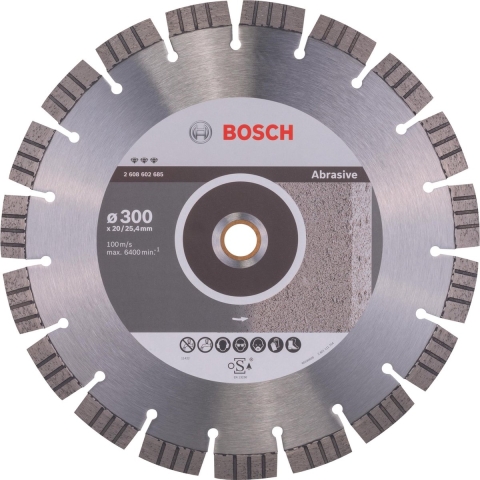 Bosch Accessoires Diamantdoorslijpschijf Best for Abrasive 300 x 20,00+25,40 x 2,8 x 15 mm 1st - 2608602685