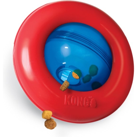 Kong Gyro Voerbal L - Rood/Blauw - 17 x 17 x 9.5 cm