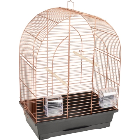 Flamingo - Vogelkooi Klara 1 - Zwart/ Koper - 39 x 25 x 53 cm