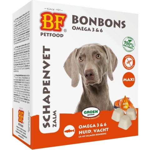Biofood Schapenvet Maxi Bonbons Hondensnack - Zalm - 40 stuks