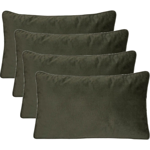 Bank/sierkussens Sophia - 4x stuks - 30 x 50 cm - polyester met rits -