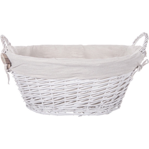 CM Cadeaumand met hengsel - wit riet - 58 x 45 x 32 cm - rietenmand -