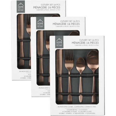 Bestekset Tableware Collection - 48 delig - koper - RVS - 12 personen -