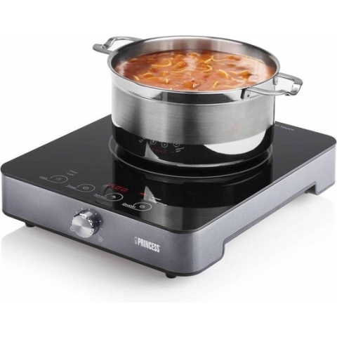 Princess 303010 Inductie Kookplaat – Vrijstaande inductieplaat - Digitaal - LED-display – 1800 Watt – Zwart - Elektrische kookplaat