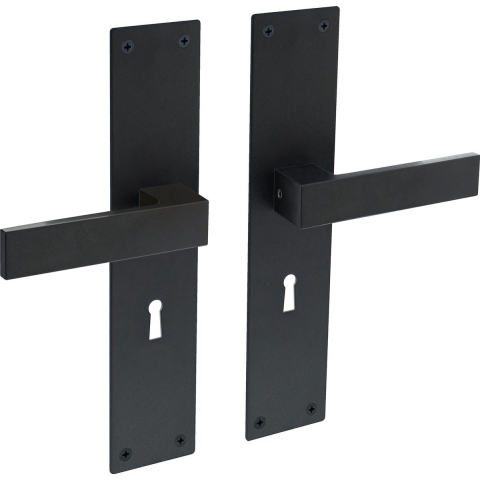 Intersteel Deurkruk Amsterdam met schild 250x55x2mm zwart