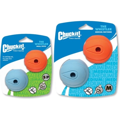 Chuckit! The Whistler - Hondenspeelgoed - Hondenbal - Duurzaam rubber - Medium - Ø6 cm - 2 Stuks