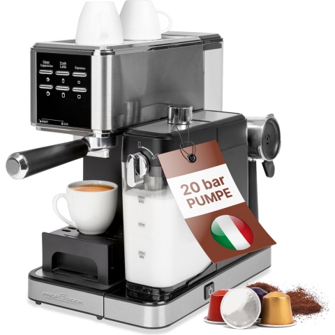 ProfiCook PC ES-KA1266 -Espresso koffiezetapparaat - met melkopschuimfunctie
