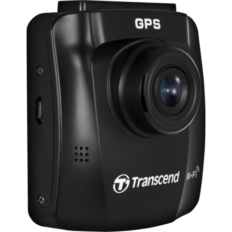 Transcend DrivePro™ 250 Dashcam Kijkhoek horizontaal (max.): 140 ° 12 V, 24 V GPS met radarherkenning, Time-lapse, G-sensor, WDR, Botswaarschuwing, Display,