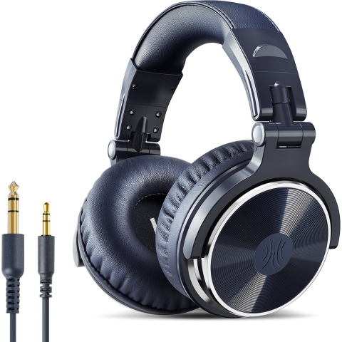 OneOdio Pro-10 Over Ear koptelefoon DJ Kabel Stereo Blauw High-Resolution Audio Vouwbaar, Zwenkbare oorschelpen