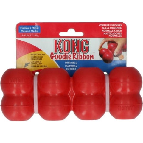 Kong Goodie Ribbon Rood - Hondenspeelgoed - Medium