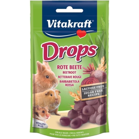 Vitakraft Knaagdier Drops Rode Biet Lactose Vrij
