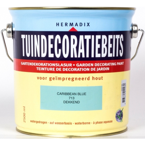 Tuindecoratiebeits 713 caribbean blue 2500 ml - Hermadix