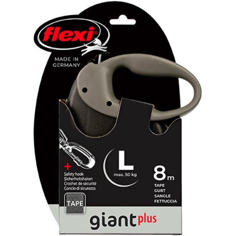 Rollijn giant plus l/8m zwart - Flexi
