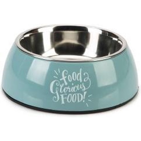 Beeztees plastic eetbak hond Glorious blauw 14 cm