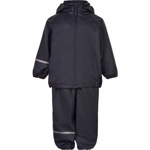 CeLaVi Regenkleding m. Fleece - Recyclen PU - Dark Navy - CeLaVi - 140 - Regenkleding