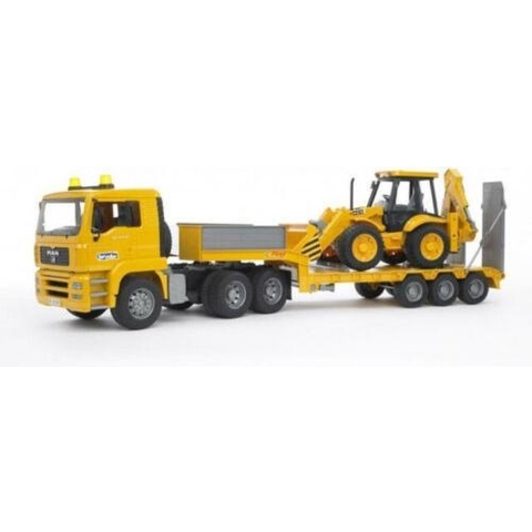 MAN TGA Dieplader met JCB MIDI Baggerlader Modelvoertuig