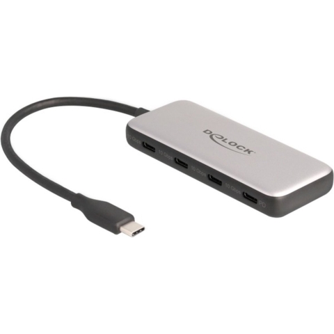 USB 10 Gbps USB Type-C Hub + 4 x USB Type-C female en PD 85 Watt USB-hub