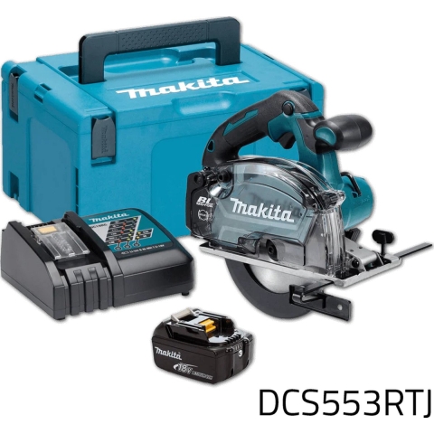 Makita DCS553RTJ Accu-cirkelzaag Incl. 2 accus, Incl. koffer 18 V 5.0 Ah