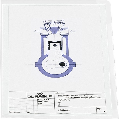 Durable Zichttassen BUSINESS A4 DIN A4 staand Kunststof 0.15 mm Glas (helder) 231519 100 stuk(s)