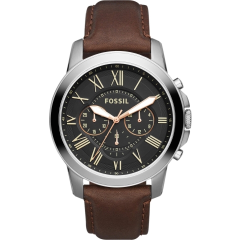 Fossil FS4813 - Horloge - 44 mm - Bruin