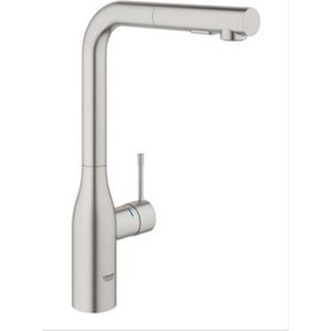 GROHE Essence New Keukenkraan - Hoge uitloop - Met uittrekbare handdouche - SuperSteel (mat chroom)