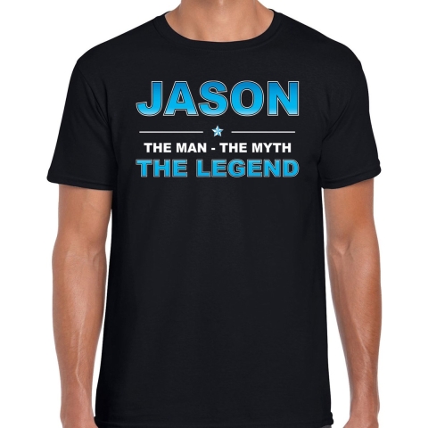 Naam cadeau t-shirt Jason - the legend zwart voor heren 2XL -