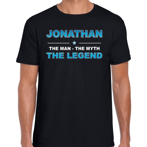 Naam cadeau t-shirt Jonathan - the legend zwart voor heren XL -