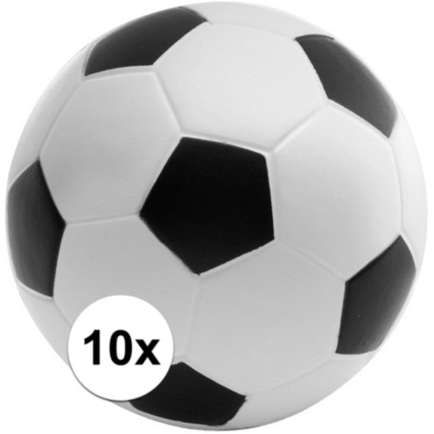 10x Anti-stressballen voetbal 6,1 cm -