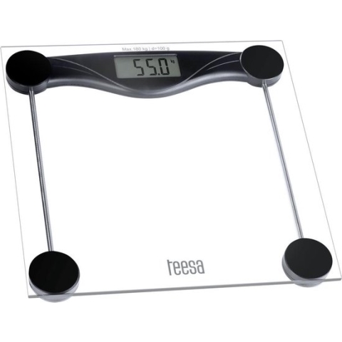 Teesa TSA0801 - Digitale personenweegschaal, transparant glas