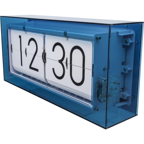 NeXtime NE-5209BL Tafel/wandklok Big Flip 36x16.7x8.5cm Acryl Blauw