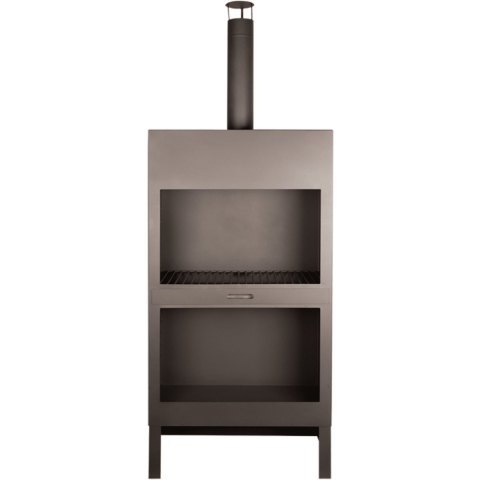 Esschert Terraskachel + Houtopslag Zwart XL