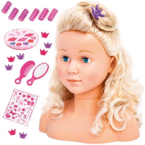 Super Model kaphoofd met make-up, 27 cm
