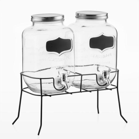 Drankdispenserset glas, 3 dlg.