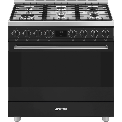 SMEG B91GMMBNLK2 Classici Esthetisch Fornuis met Gas Kookplaat