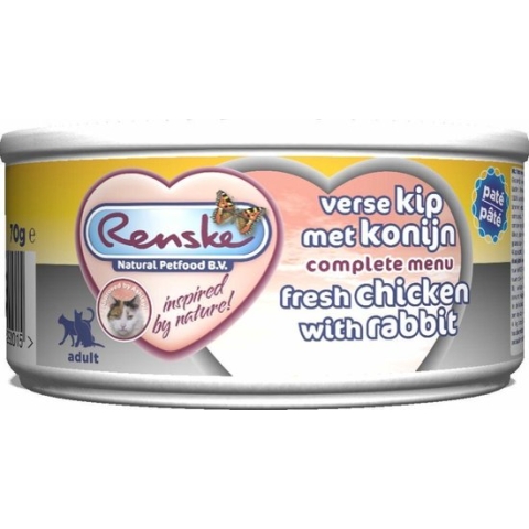 Renske Kat Adult Verse 70 g - Kattenvoer Paté - Tonijn - 12x
