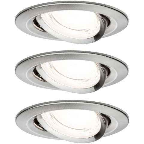 Paulmann 92456 Nova Coin LED-inbouwlamp Set van 3 stuks LED 2.8 W IJzer (geborsteld)