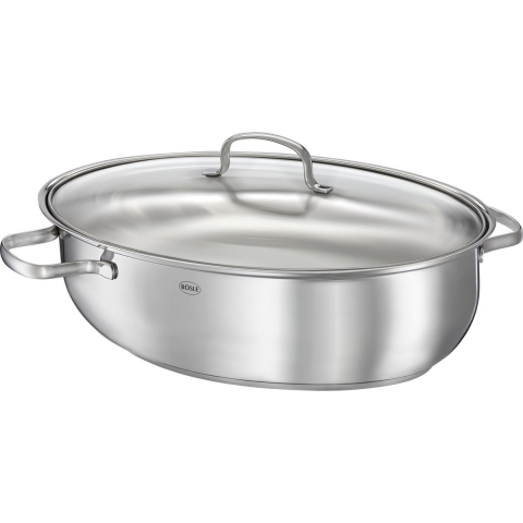 Braadpan met Glazen Deksel, 8 L, 41 x 28.5 cm, Ovaal - Rösle | Elegance